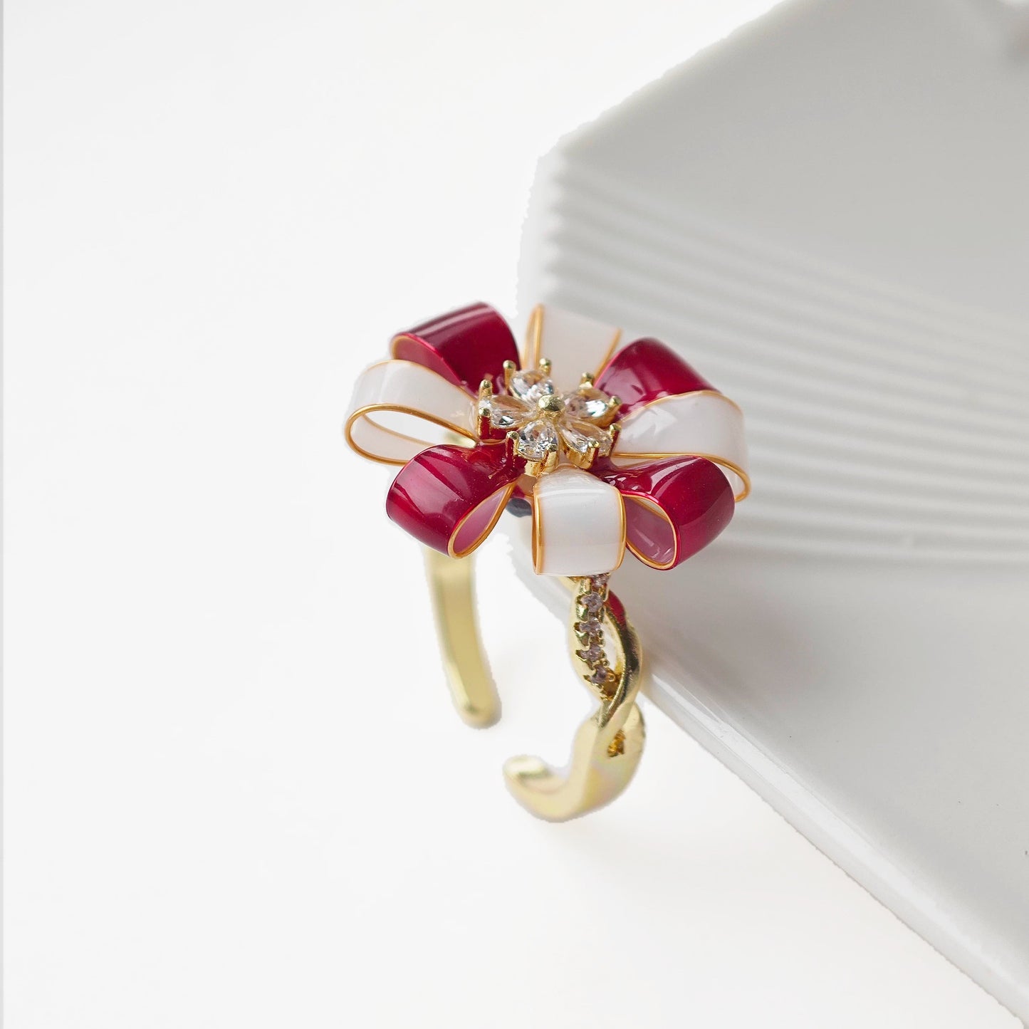 Peppermint Ribbon Ring (Holiday Edition)