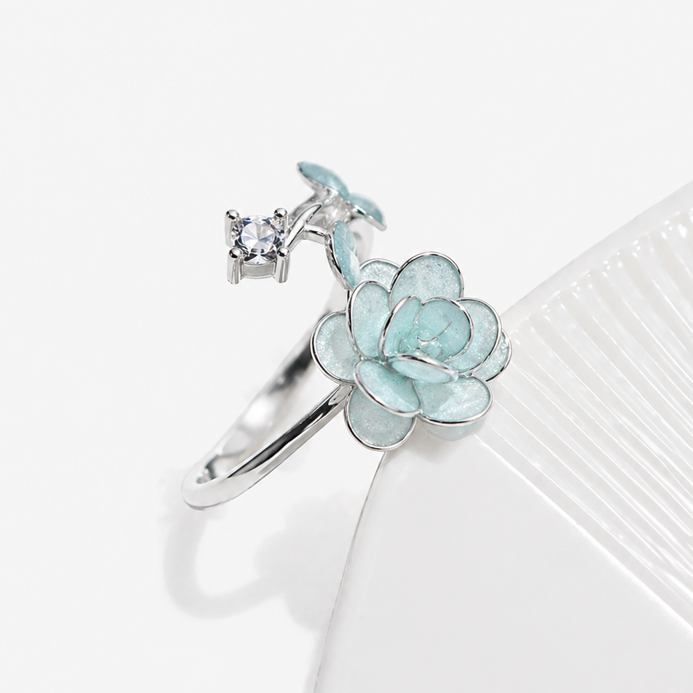 Rose and Leaves Ring