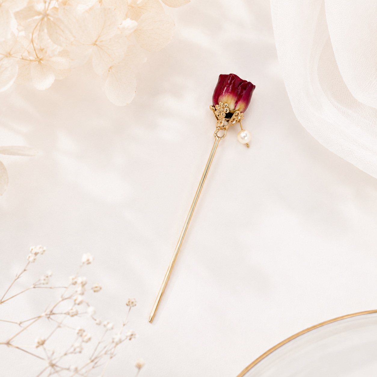Classic Rose Hairpin – June Rose Jewelry