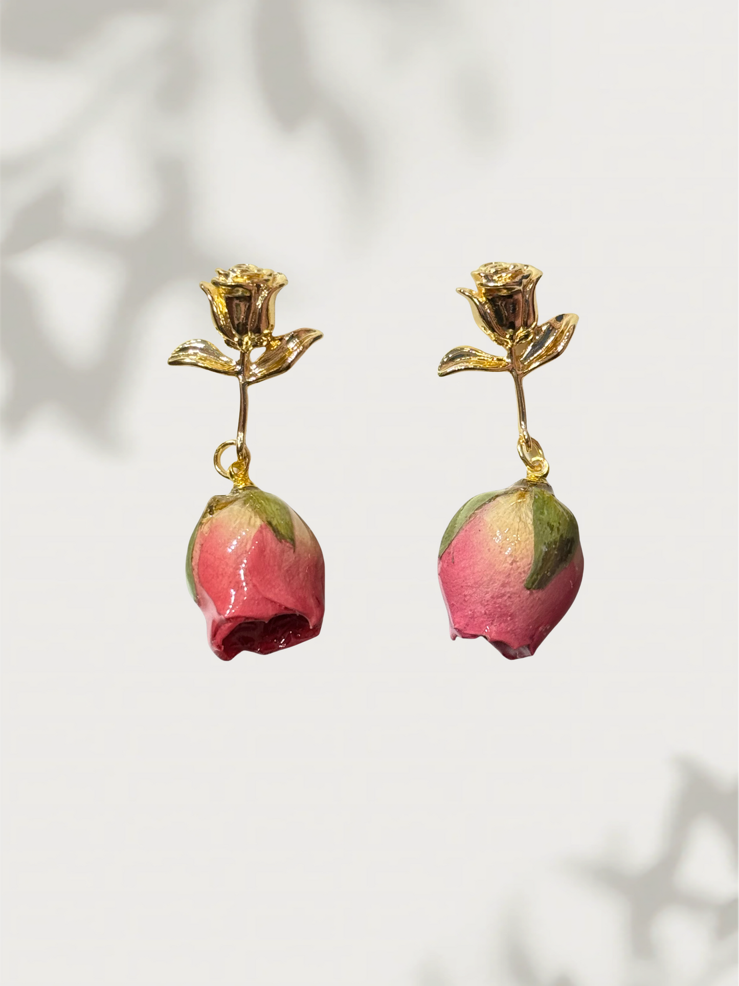Rose Rose Stem Stud Earrings