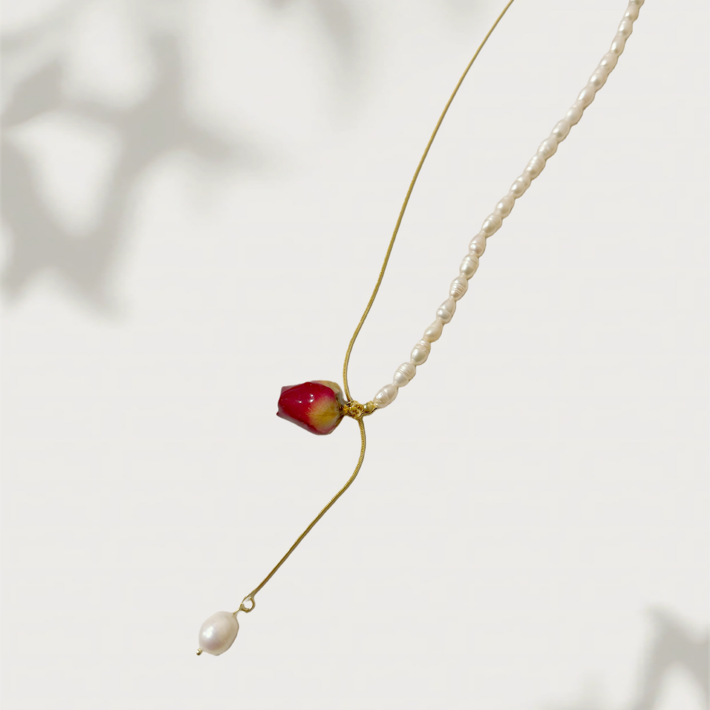Elena Rose Pearl Necklace