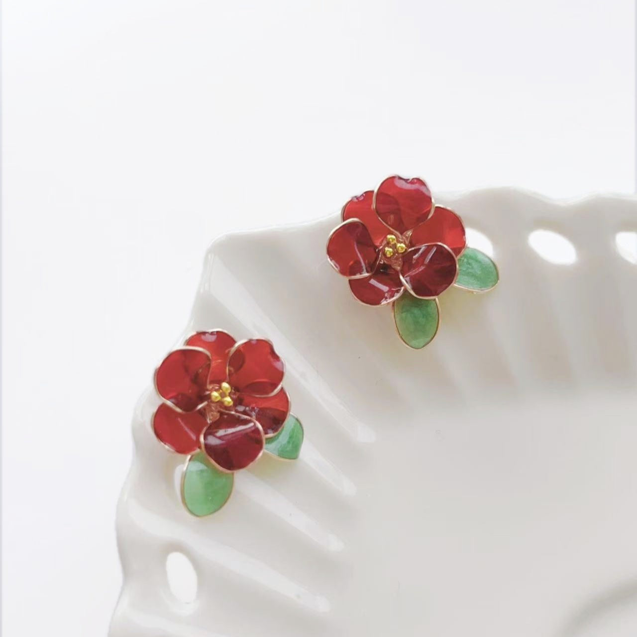 Peach Blossom Stud Earrings