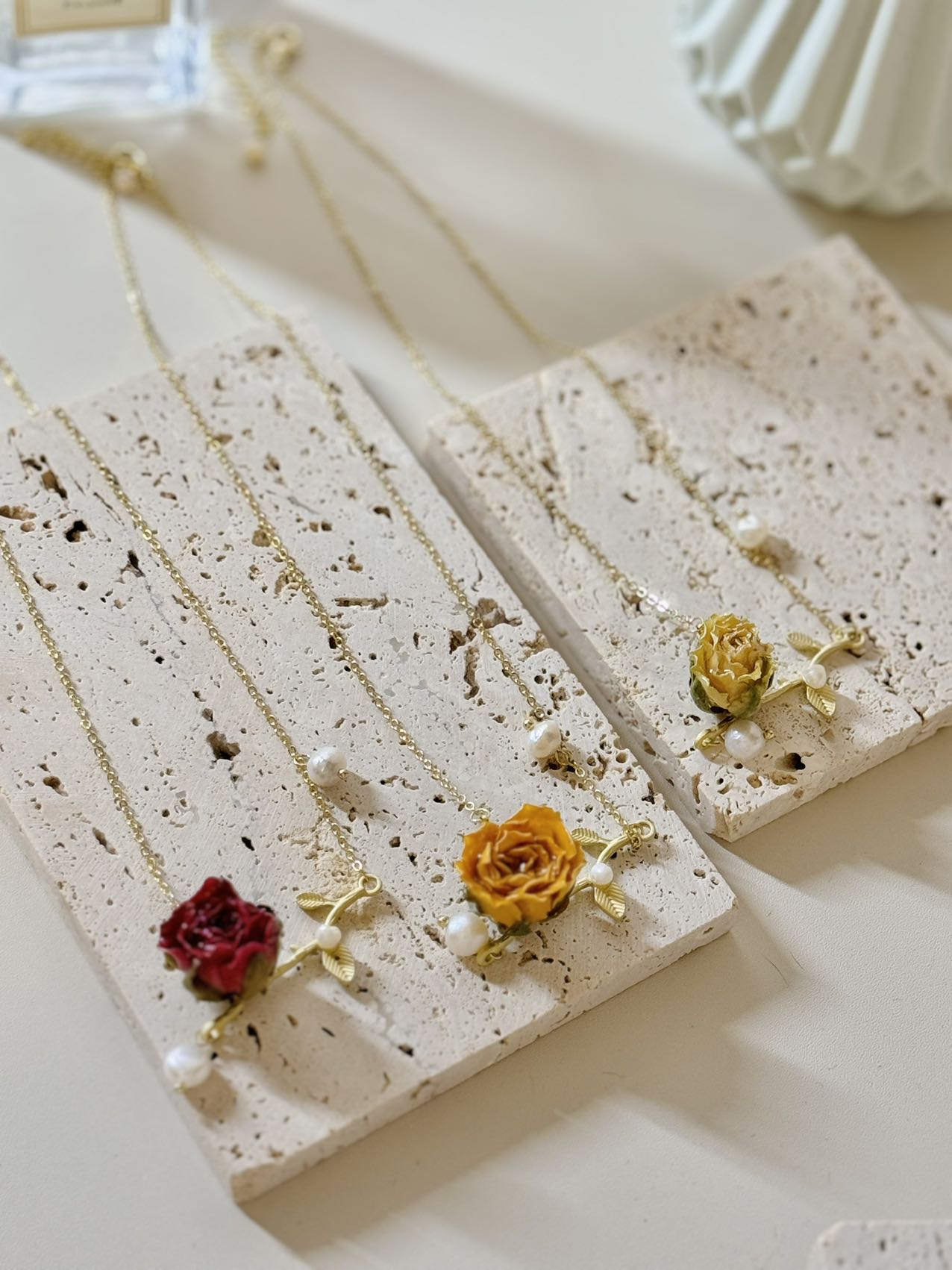 Flower Twig Rose Necklace