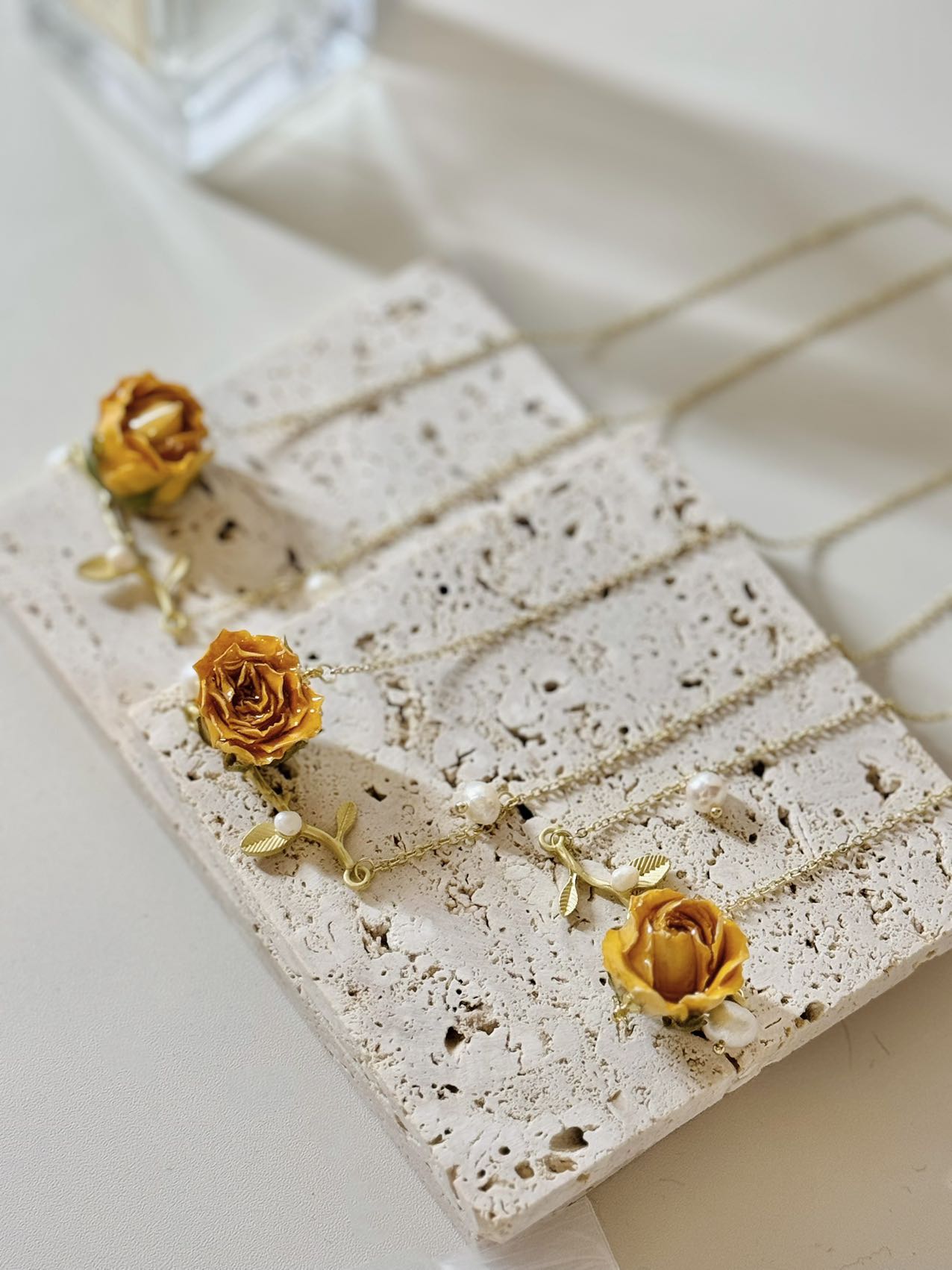 Flower Twig Rose Necklace