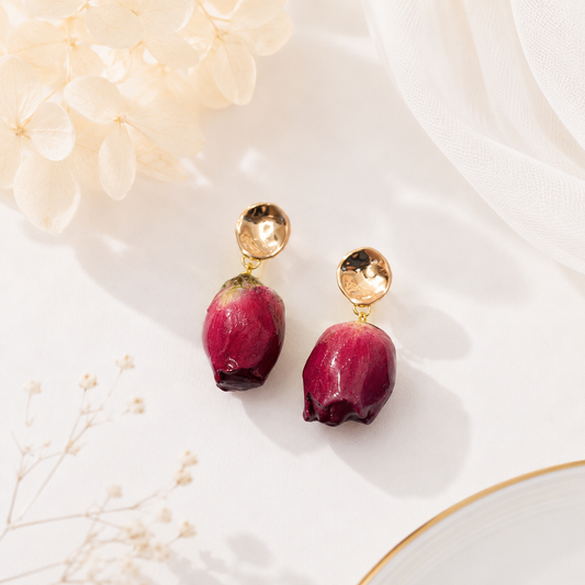 Rose Coin Stud Earrings