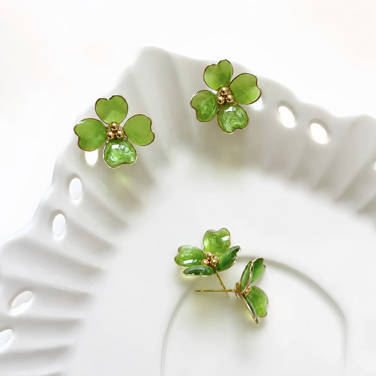 Four Leaves Clover Stud Earring