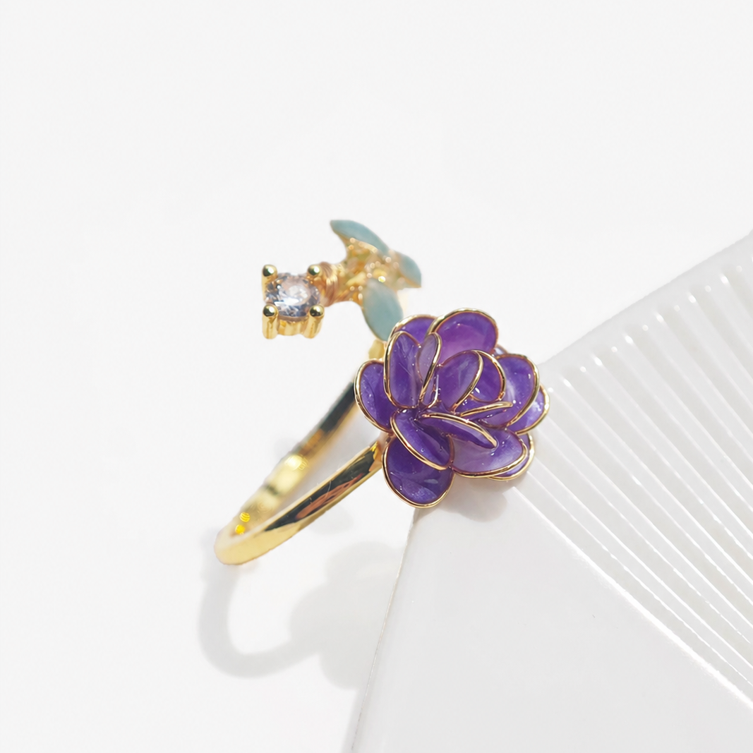 Rose and Leaves Ring