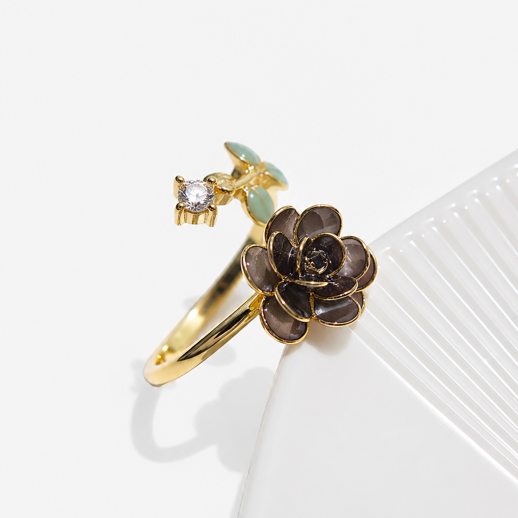 Rose and Leaves Ring
