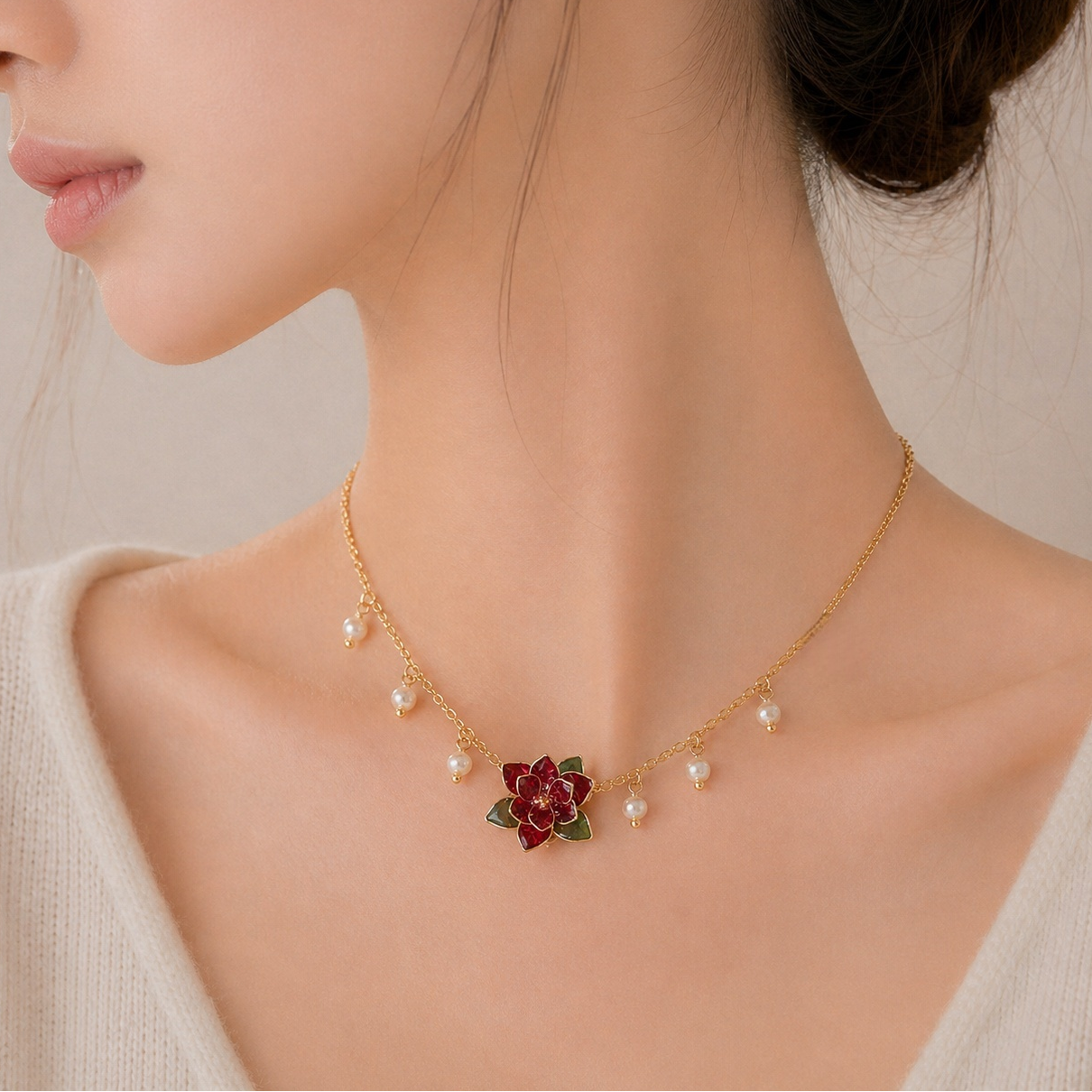 Poinsettia Necklace (Holiday Edition)