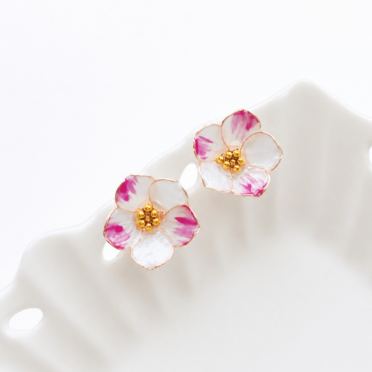 Japanese Camellia Stud Earrings