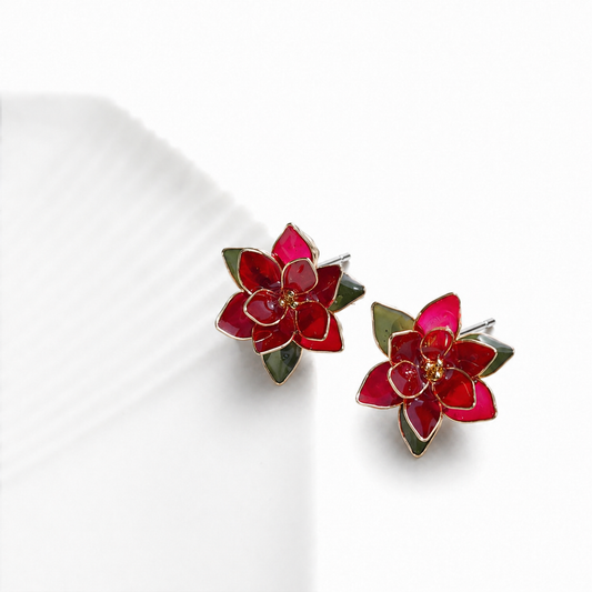 Poinsettia Stud Earrings (Holiday Edition)