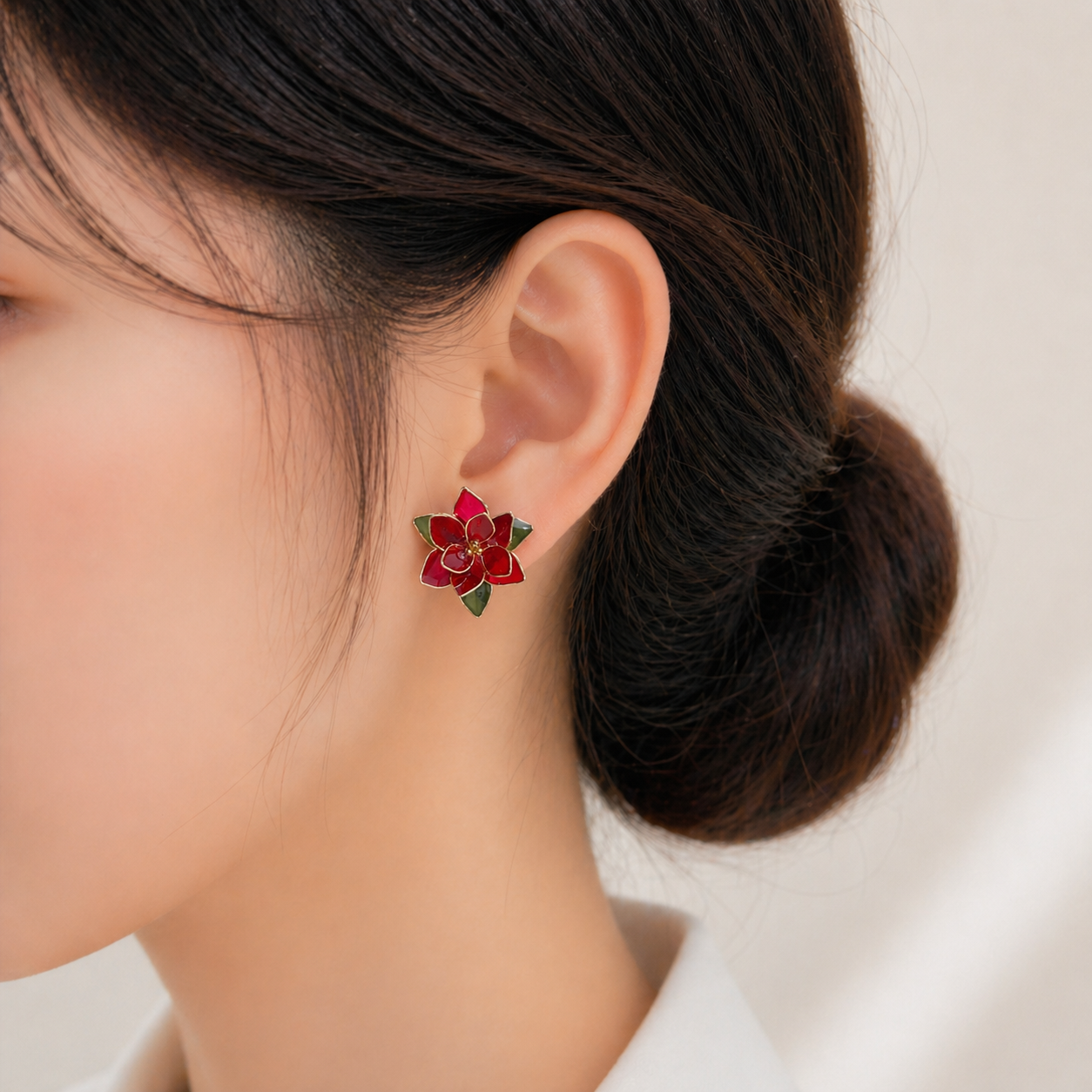Poinsettia Stud Earrings (Holiday Edition)
