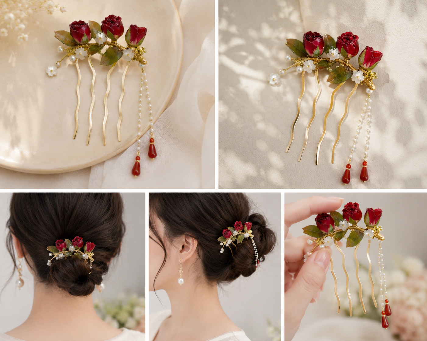 Grace Rose Hair Comb