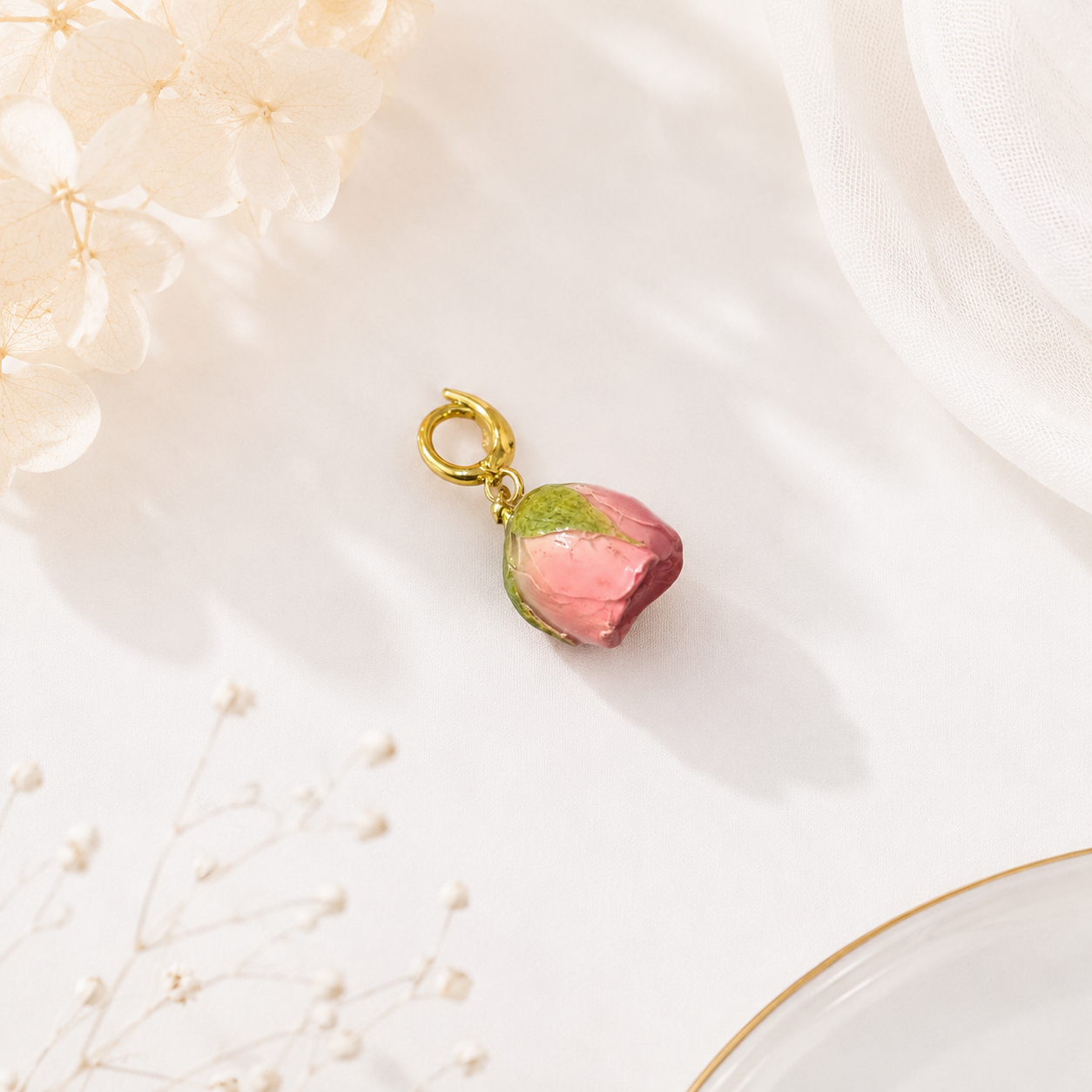 Single Rose Charm