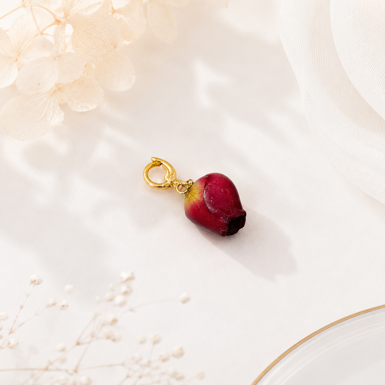 Single Rose Charm