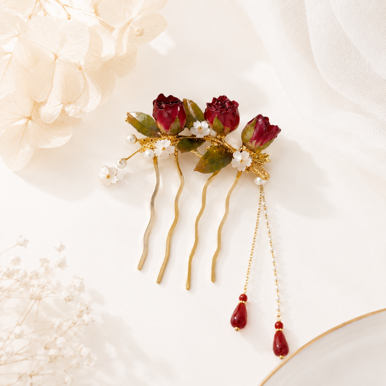 Grace Rose Hair Comb