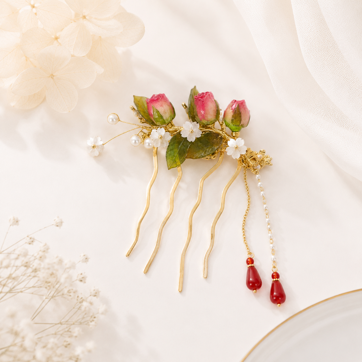 Grace Rose Hair Comb