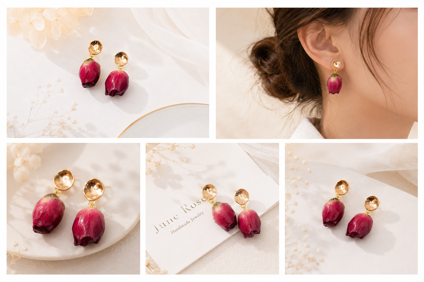 Rose Coin Stud Earrings