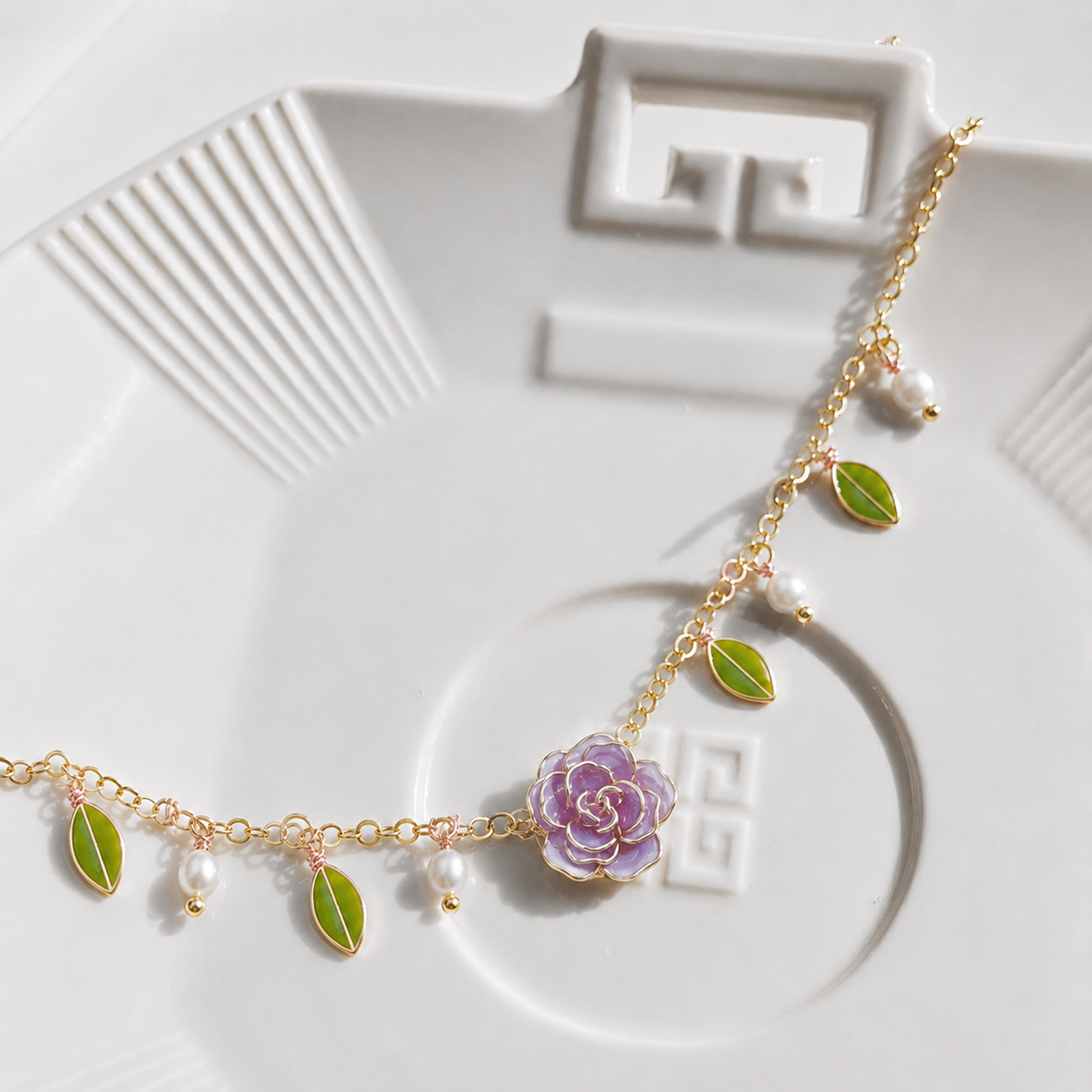 Rose and leaves Bracelet