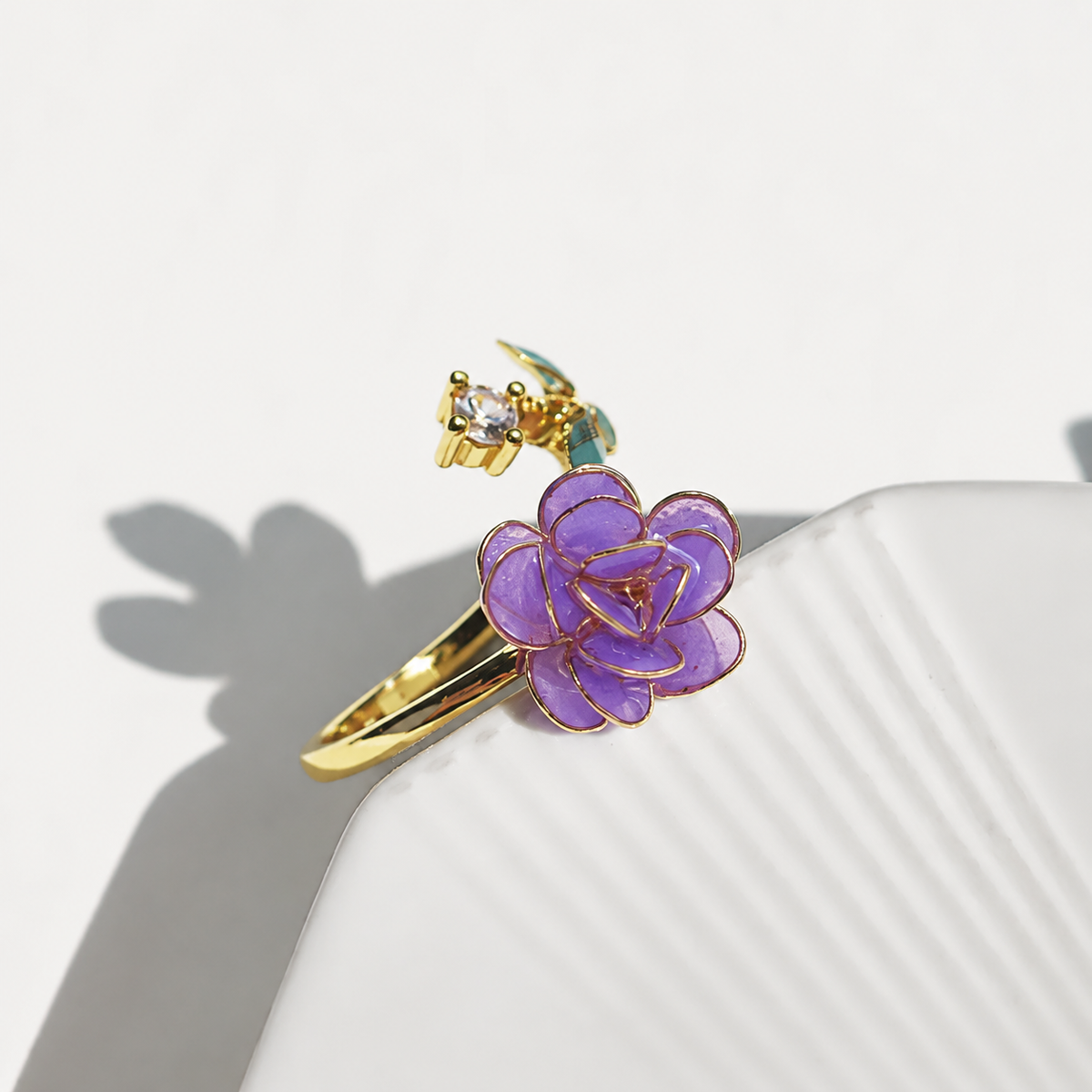 Rose and Leaves Ring