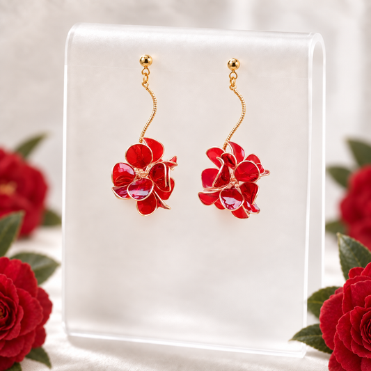 A Flower Ball Earrings
