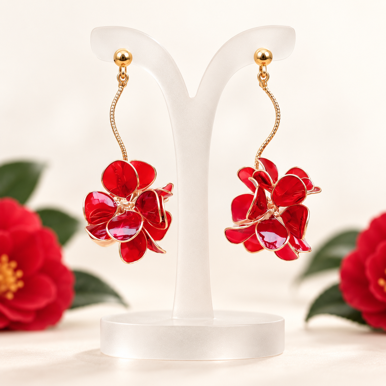 A Flower Ball Earrings