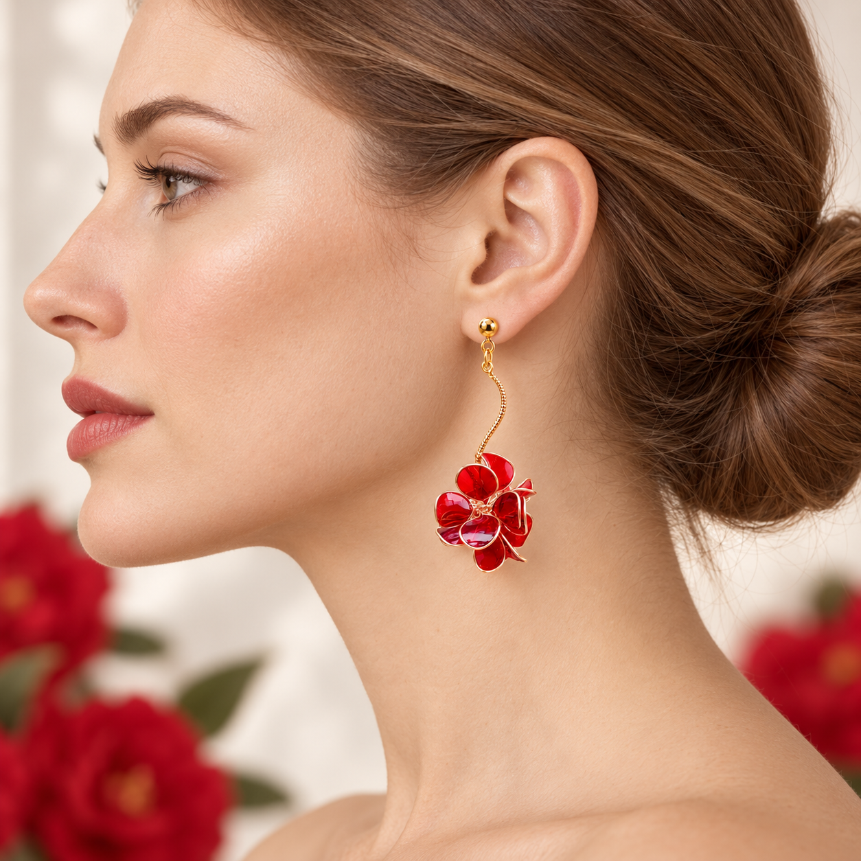 A Flower Ball Earrings