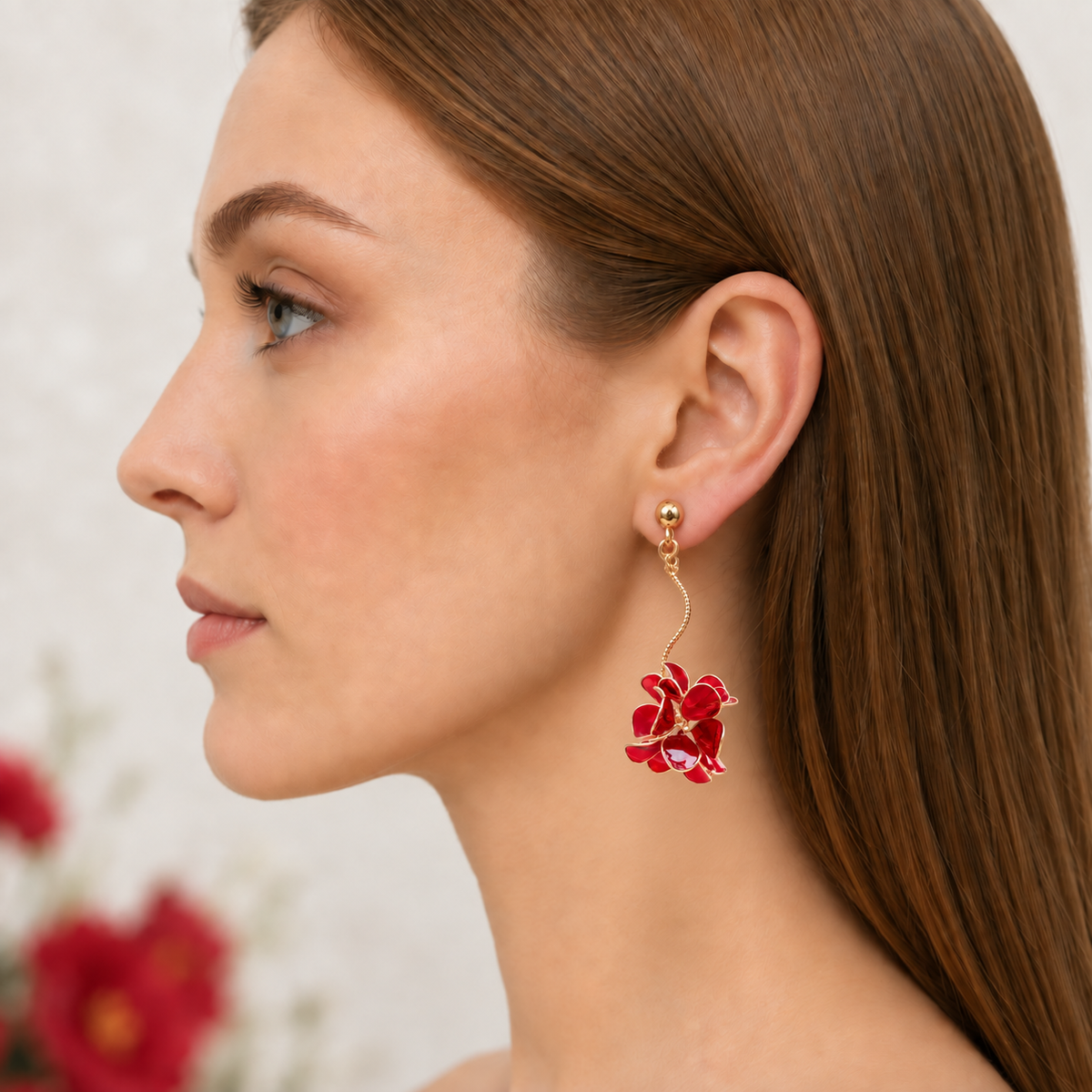 A Flower Ball Earrings