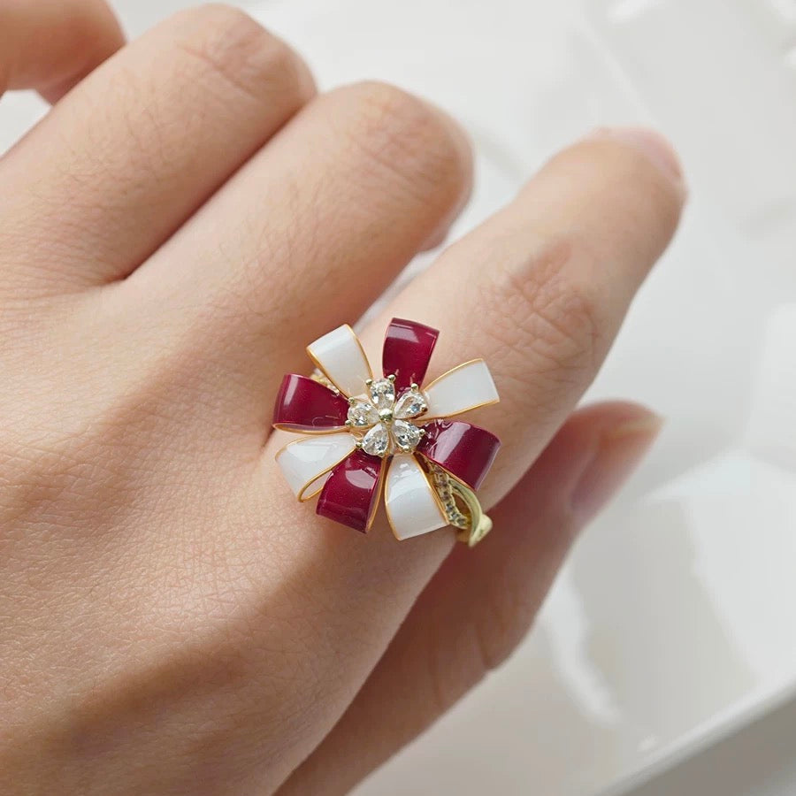 Peppermint Ribbon Ring (Holiday Edition)