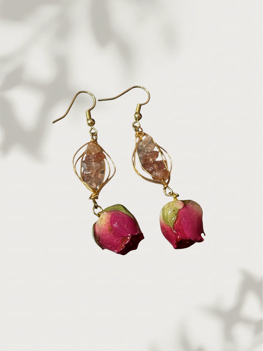 Crystal Rose Earrings