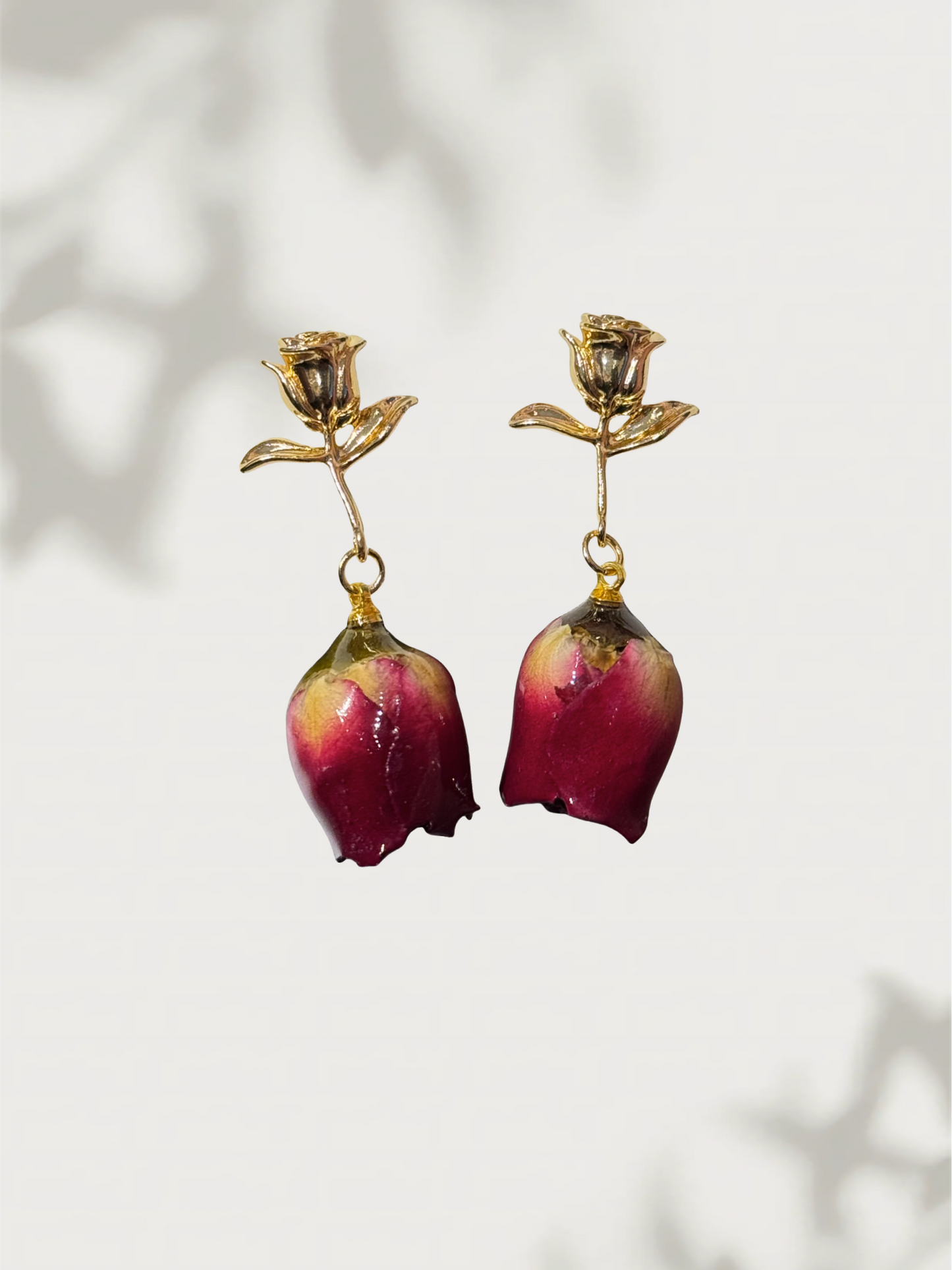 Rose Rose Stem Stud Earrings