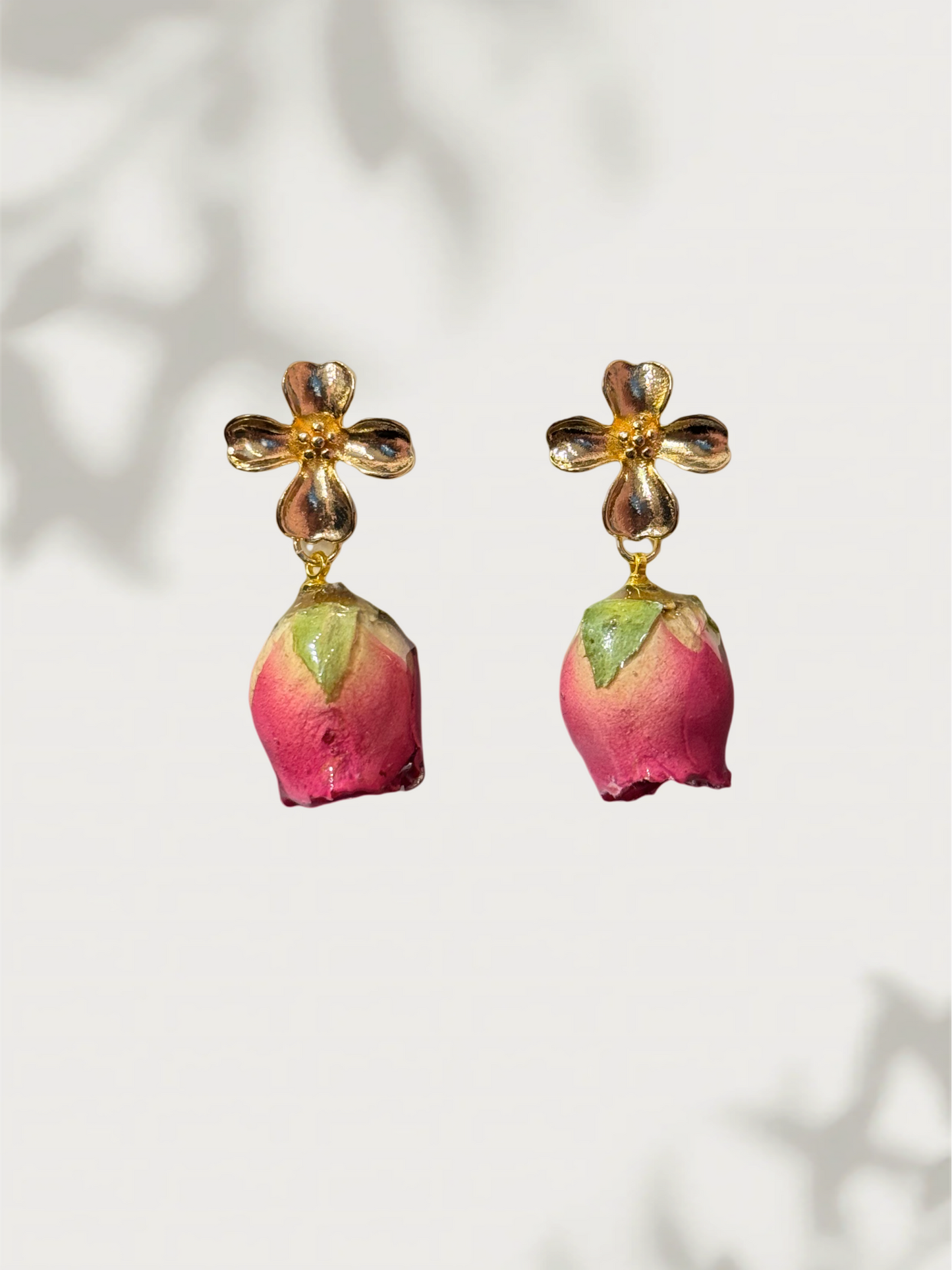 Rose Flower Petal Stud Earrings