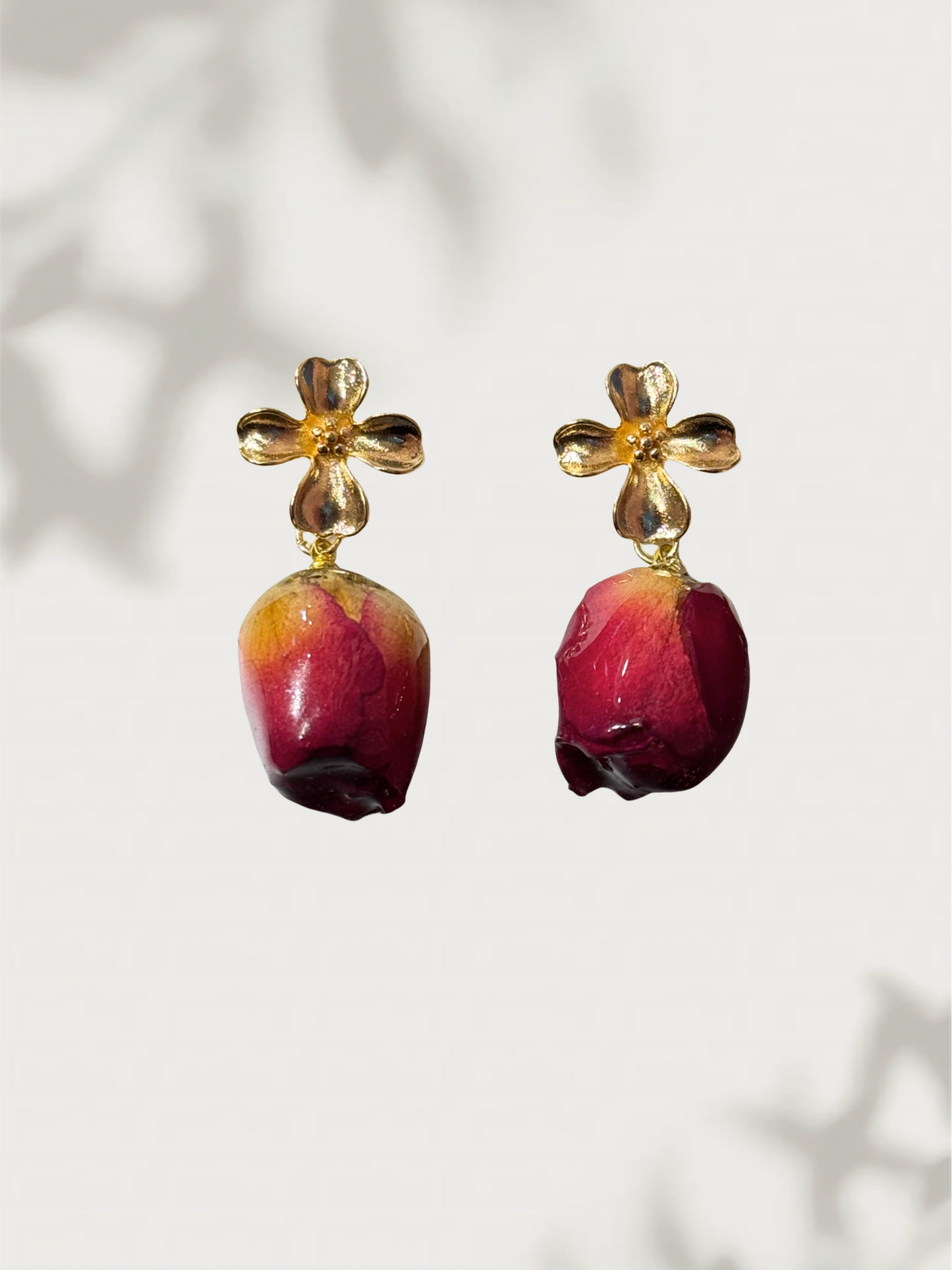 Rose Flower Petal Stud Earrings