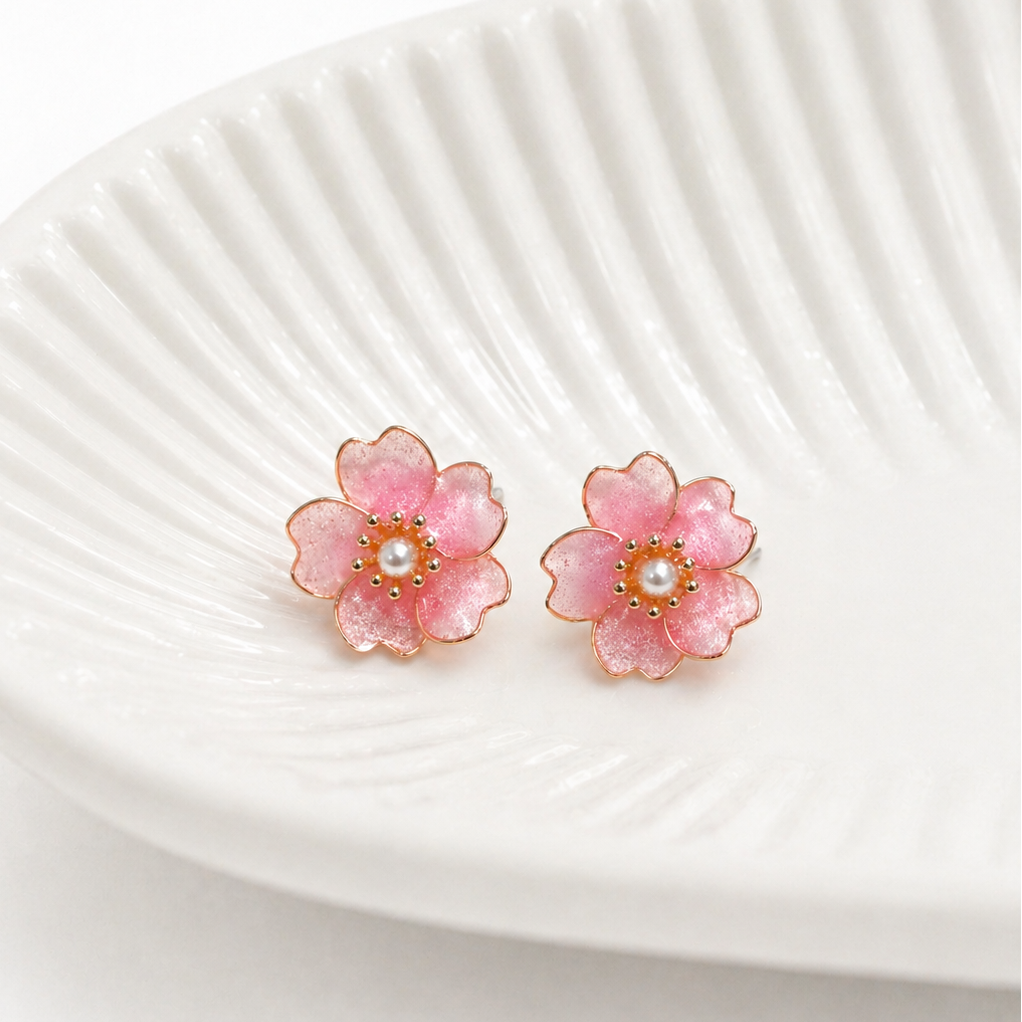Cherry Blossom Stud Earrings