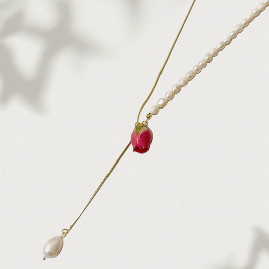 Elena Rose Pearl Necklace