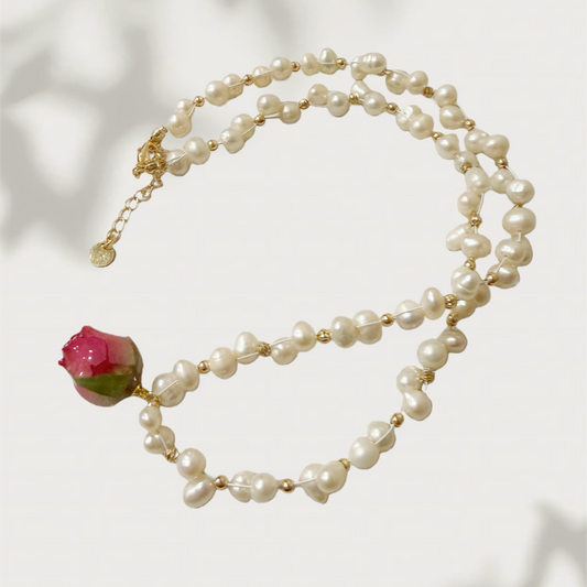 Celine Rose Pearl Necklace