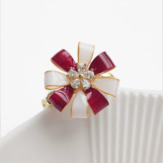 Peppermint Ribbon Ring (Holiday Edition)