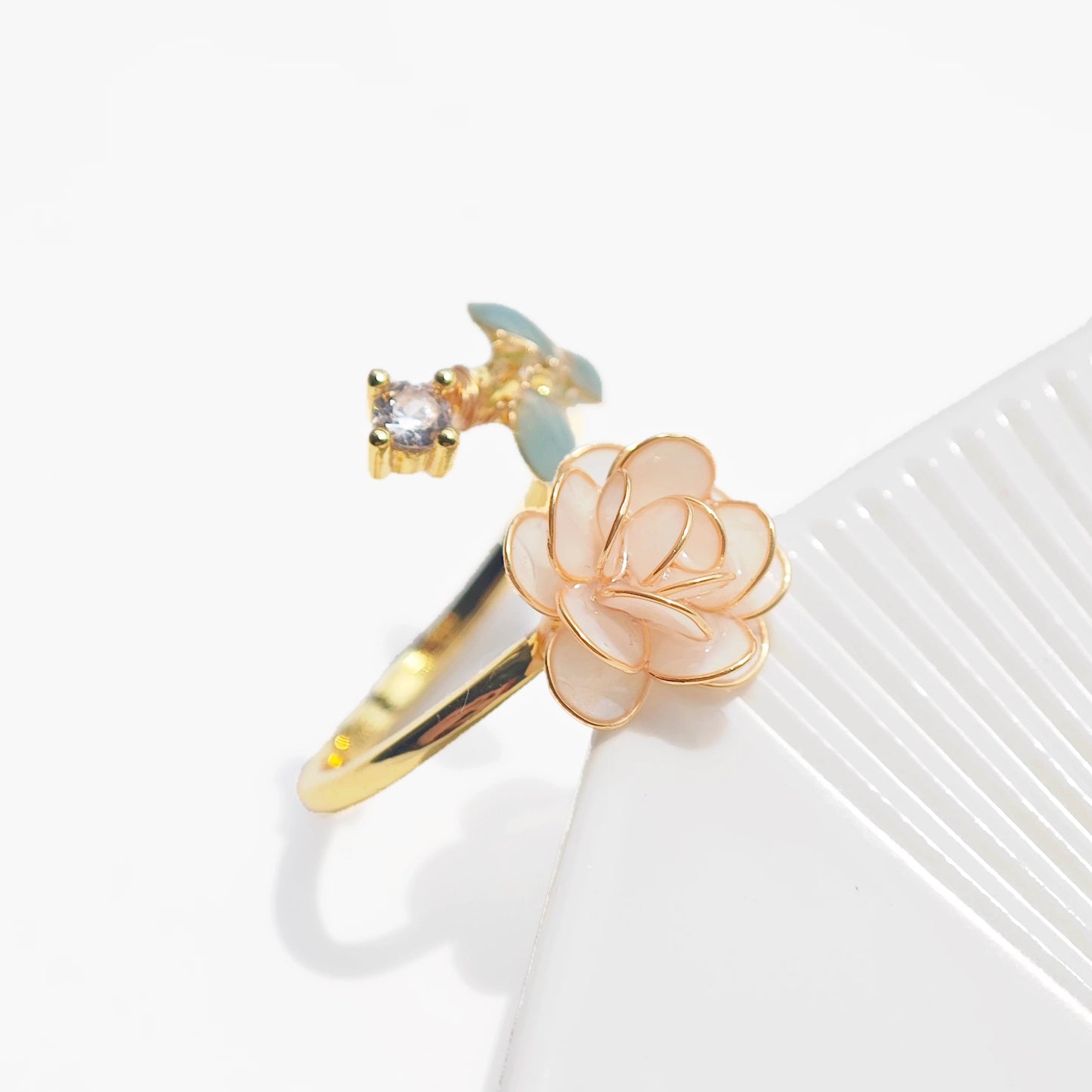 Rose and Leaves Ring