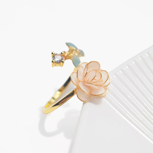 Rose and Leaves Ring