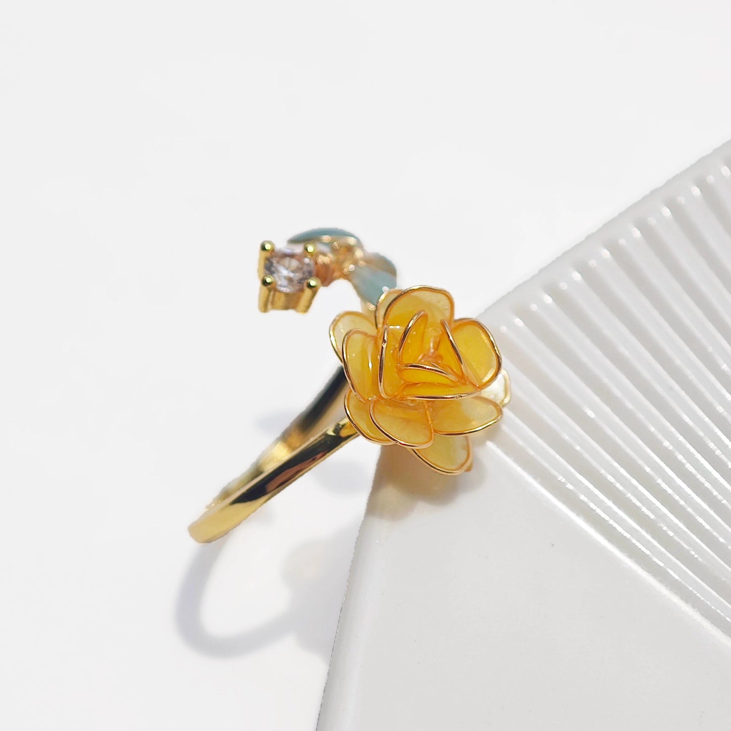 Rose and Leaves Ring