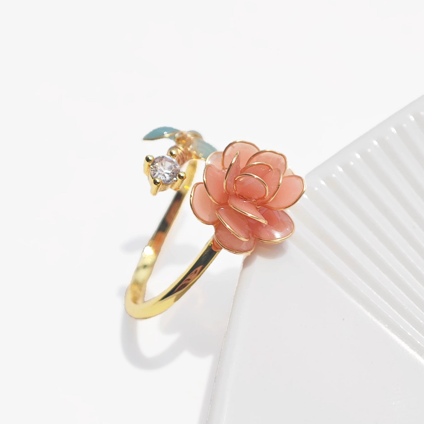 Rose and Leaves Ring