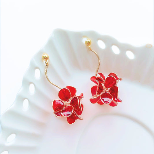 A Flower Ball Earrings