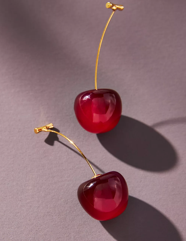 Resin Cherry Earrings – Handmade Fruit-Inspired Jewelry